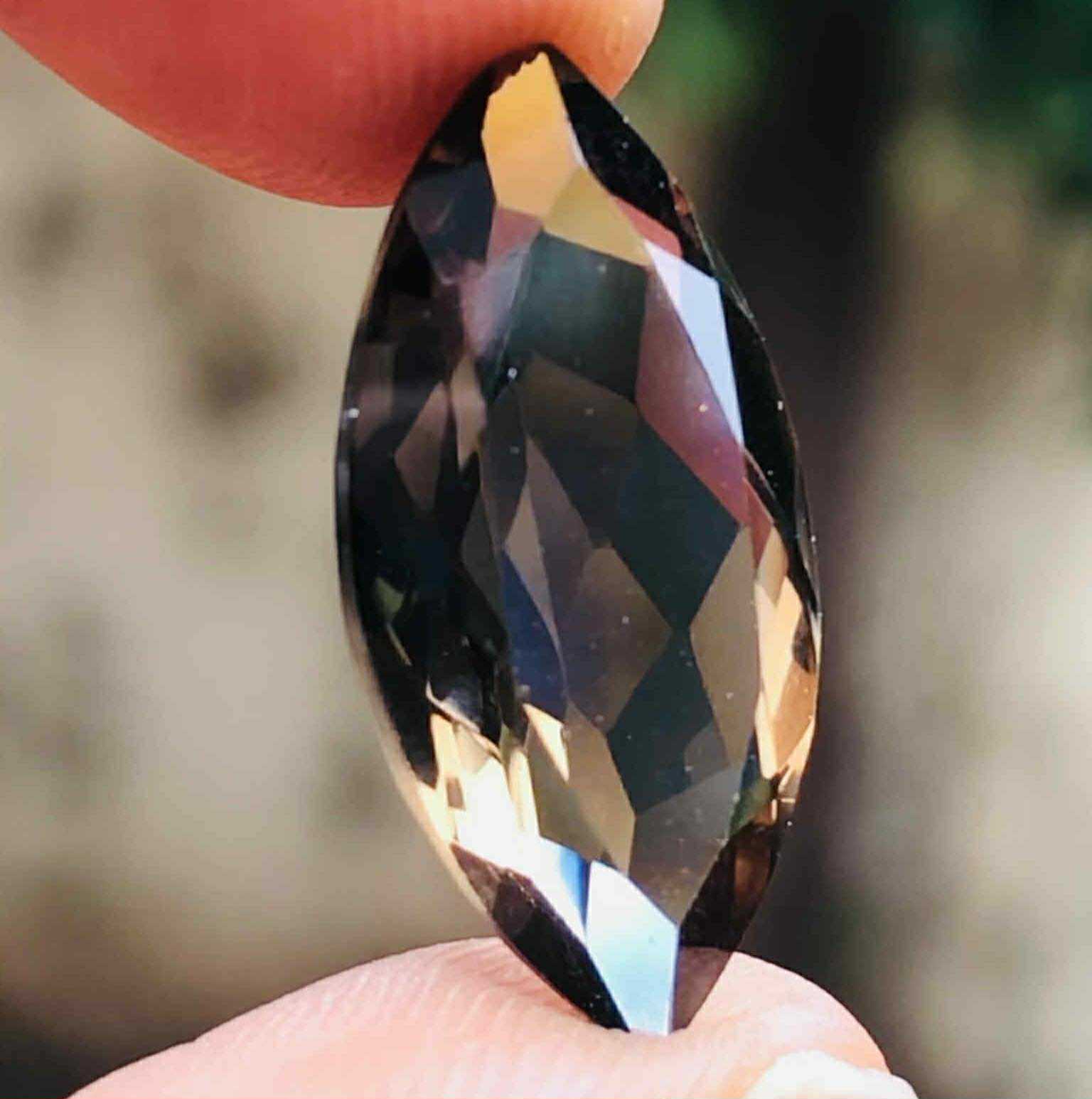 Gorgeous 6.00 Cts Genuine Smoky Quartz Faceted Loose Gemstone