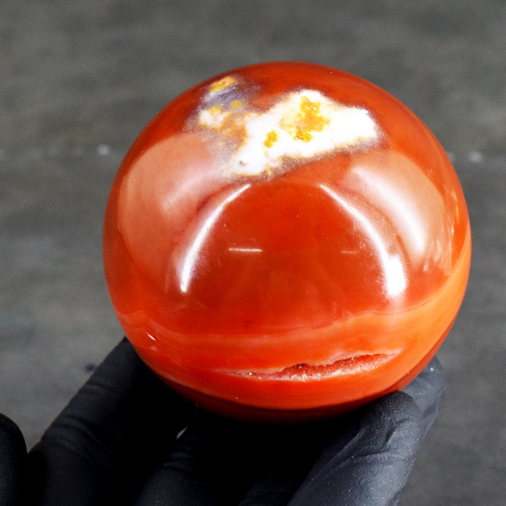 Genuine 1239.00 Cts Carnelian Druzy Crystal Specimen Gemstone Healing Sphere
