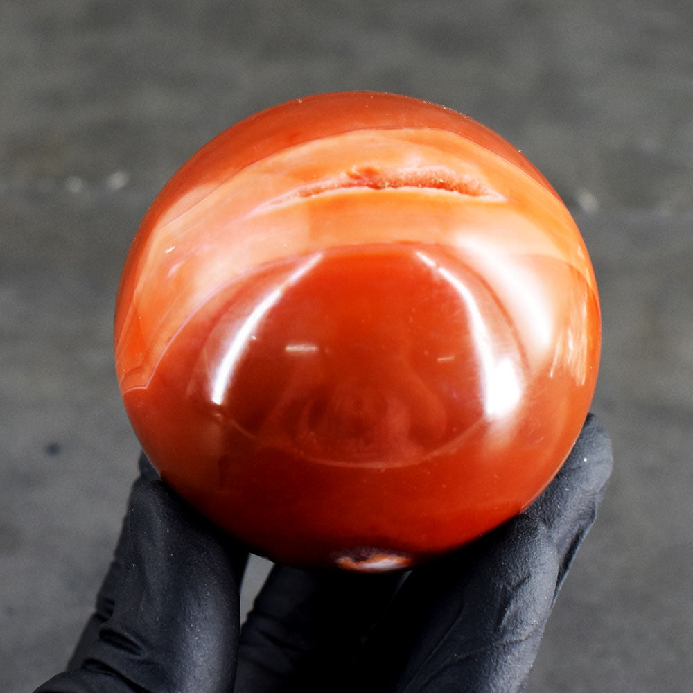 Genuine 1239.00 Cts Carnelian Druzy Crystal Specimen Gemstone Healing Sphere