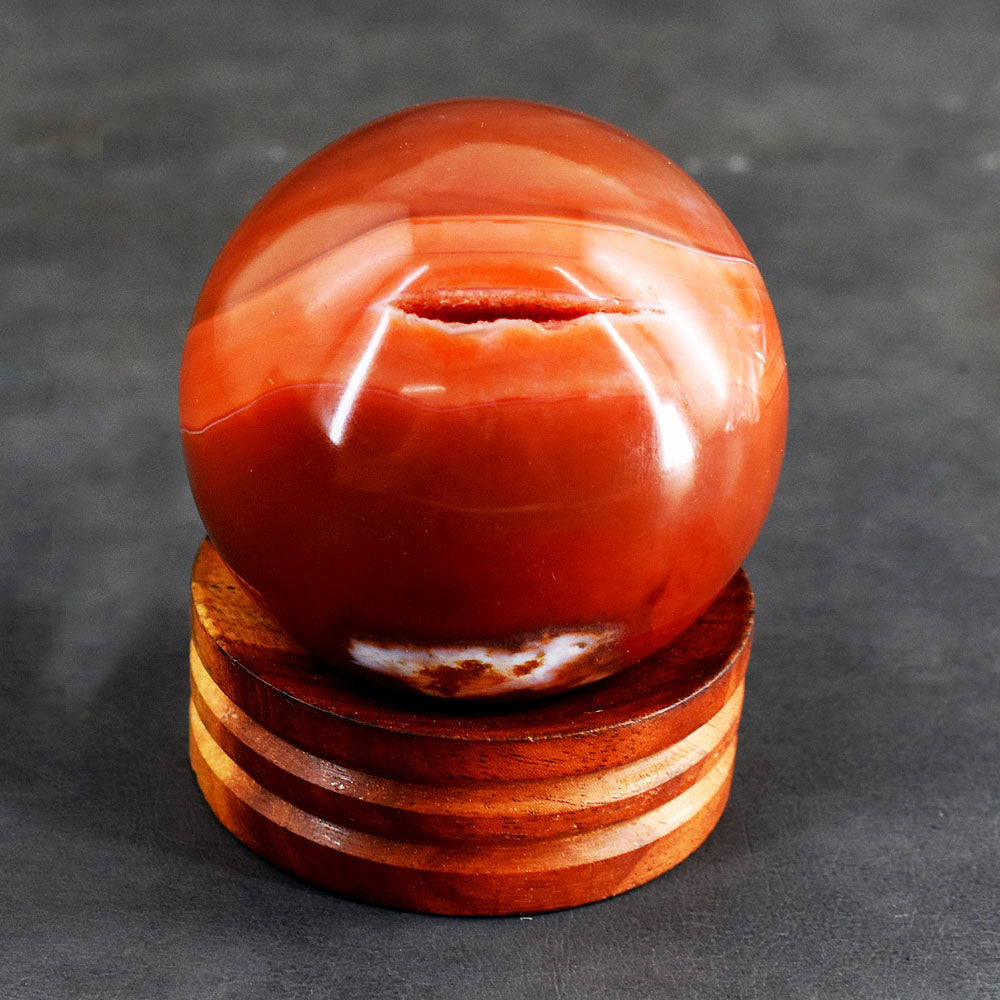Genuine 1239.00 Cts Carnelian Druzy Crystal Specimen Gemstone Healing Sphere