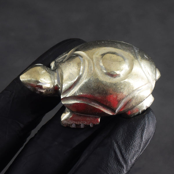 Ravishing 310.00 Cts Genuine Golden Pyrite Hand Carved Gemstone Premium Crystal Turtle