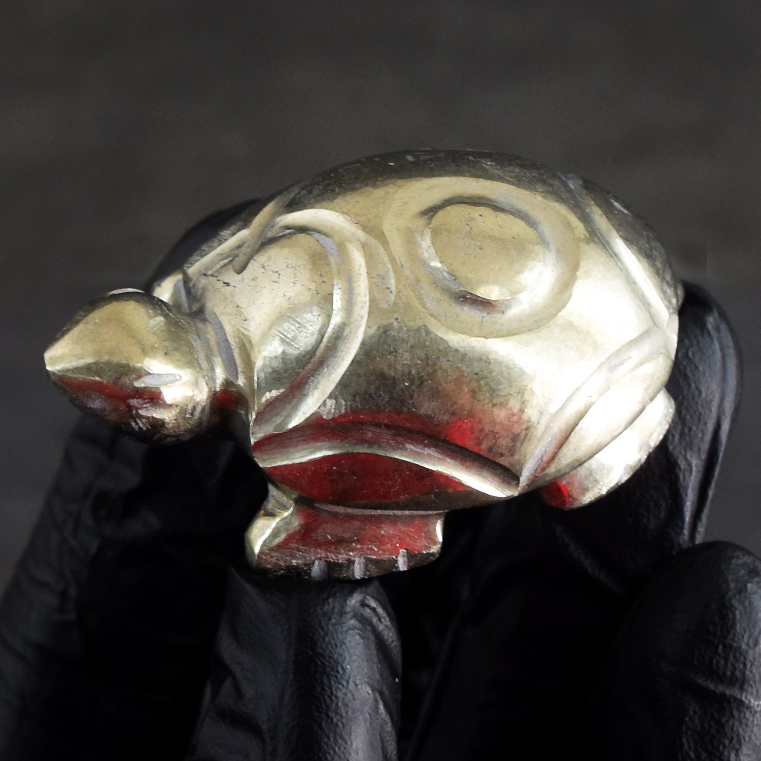 Ravishing 310.00 Cts Genuine Golden Pyrite Hand Carved Gemstone Premium Crystal Turtle