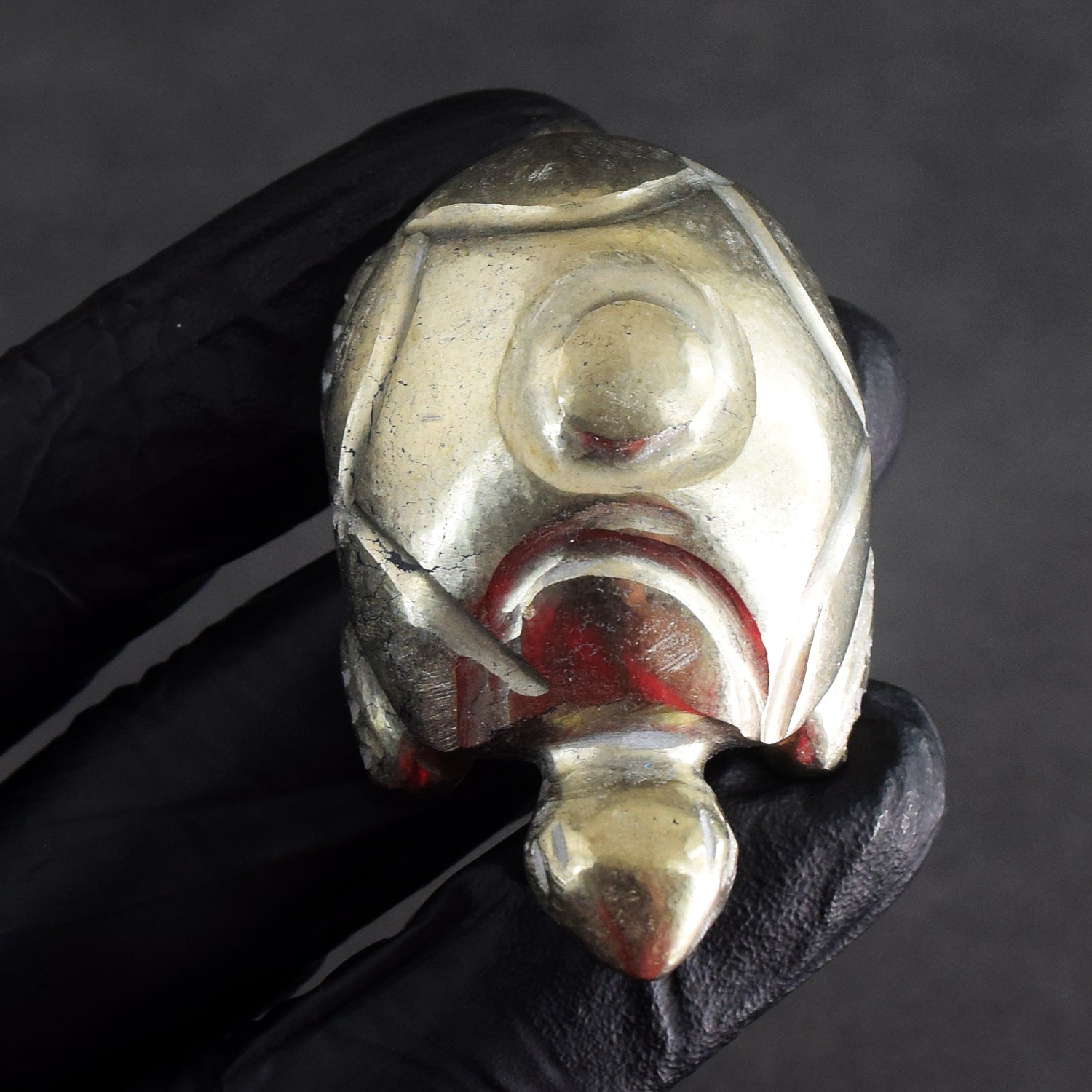 Ravishing 310.00 Cts Genuine Golden Pyrite Hand Carved Gemstone Premium Crystal Turtle