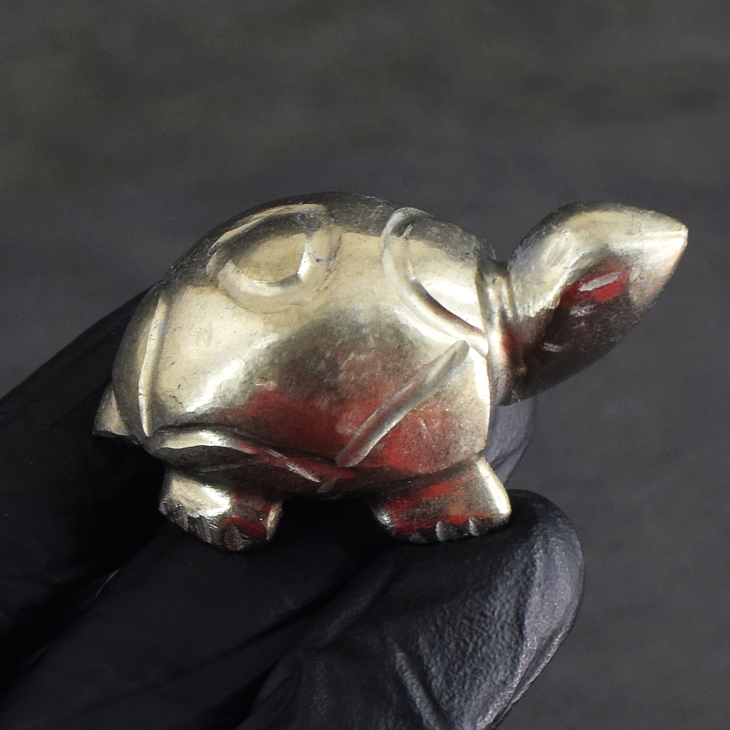 Exclusive 285.00 Cts Genuine Golden Pyrite Hand Carved Premium gemstone Turtle Crystal