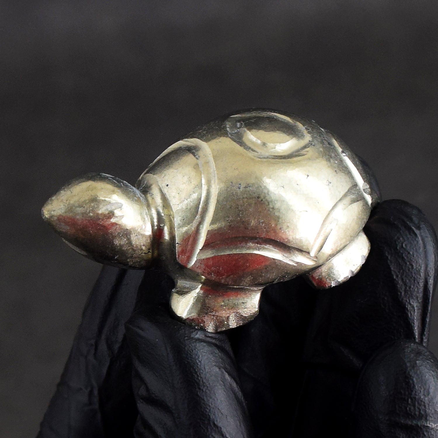 Exclusive 285.00 Cts Genuine Golden Pyrite Hand Carved Premium gemstone Turtle Crystal