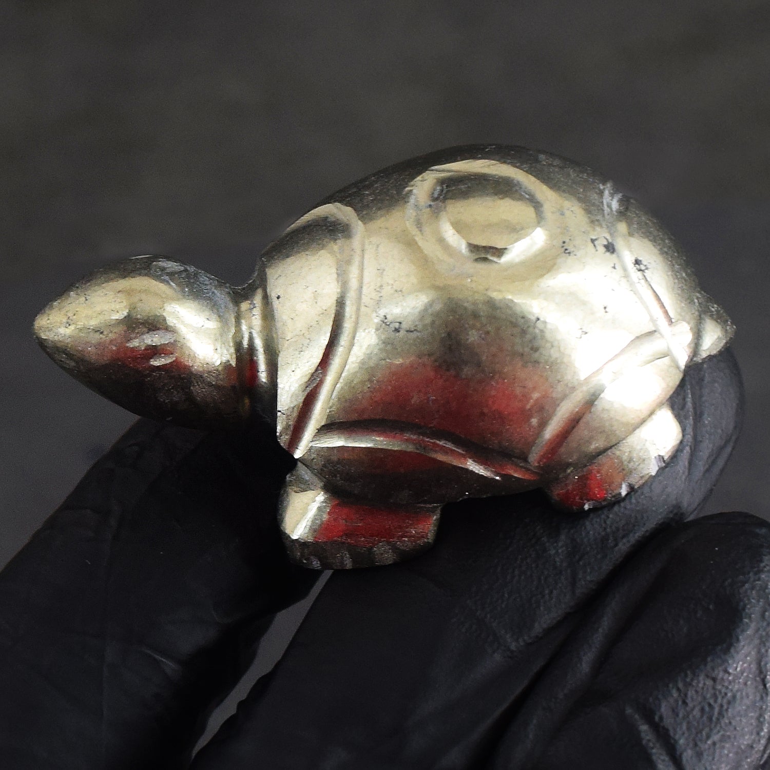 Exclusive 285.00 Cts Genuine Golden Pyrite Hand Carved Premium gemstone Turtle Crystal