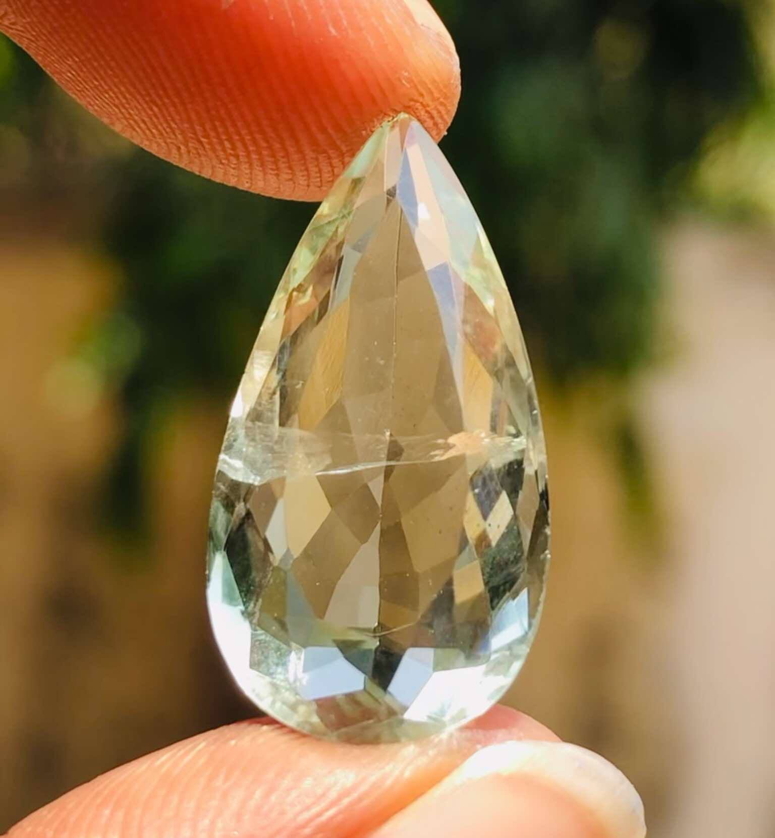 Stunning 10.00 Carats Genuine Natural Prasiolite Faceted loose Gemstone