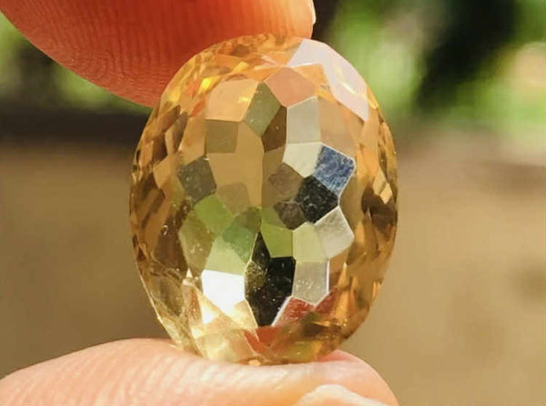 Stunning 16.00 Cts Genuine Citrine Faceted Loose Gemstone