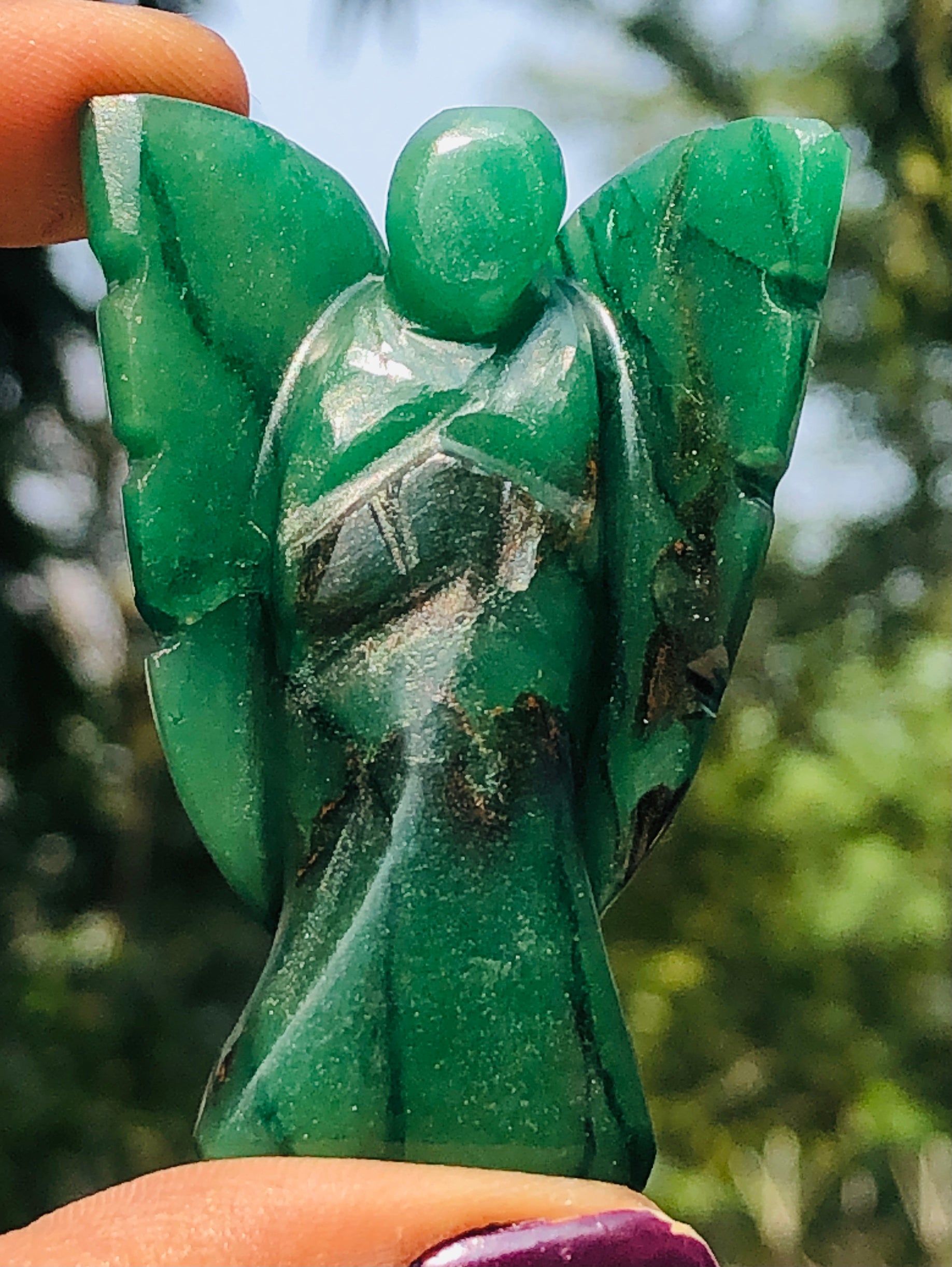 Exquisite 162.00 Cts Genuine Green Jade Healing Premium Divine Crystal Angel