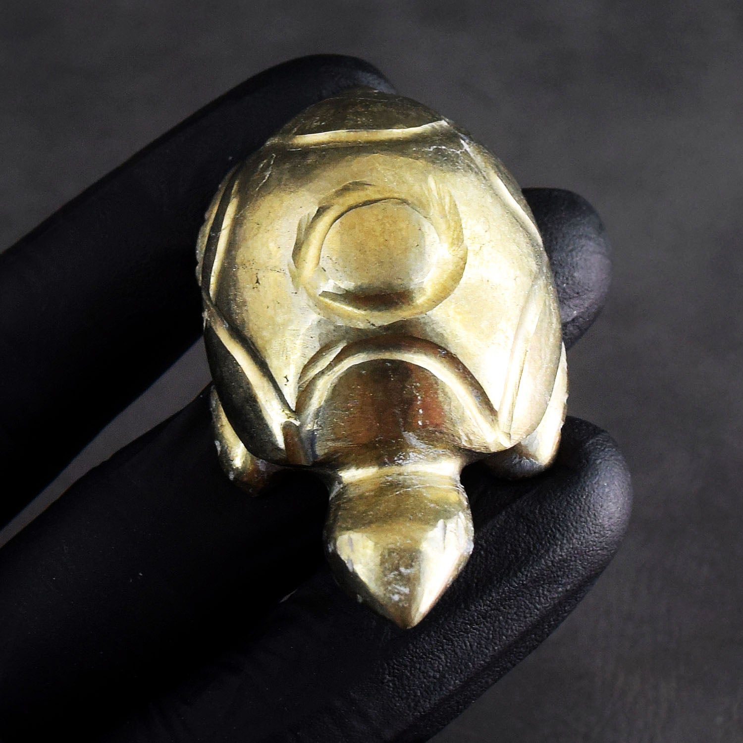 Exclusive 336.00 Cts Genuine Pyrite Gemstone Hand Carved Premium Turtle Crystal