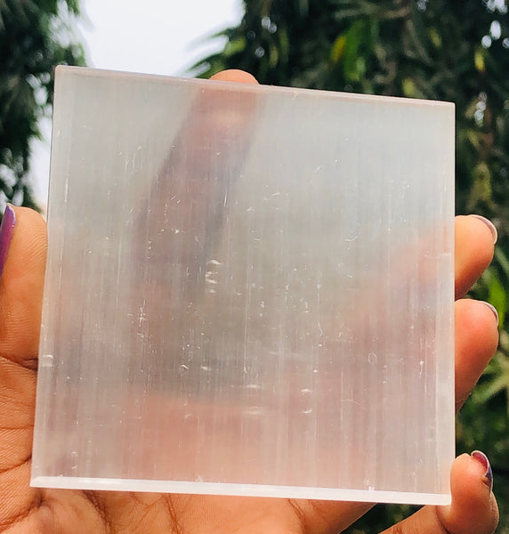 Charming 597.00 Cts Genuine Selenite Healing Crystal Gemstone Premium Plate