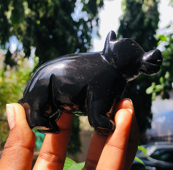 Amazing Genuine 978.00 Cts Black Tourmaline Crystal Gemstone Hand Carved Pig 2026  Collection