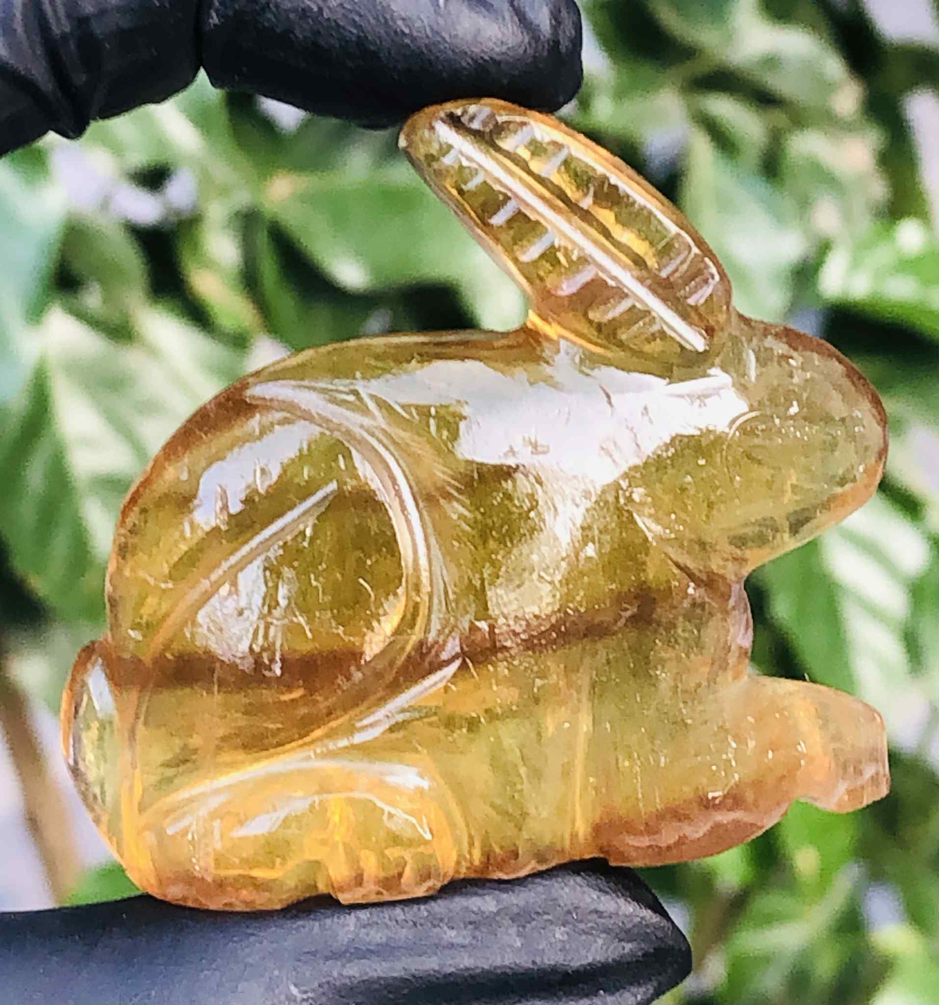 Artisian 235.00 Cts Genuine Multicolor Fluorite Carved Crystal Premium Bunny