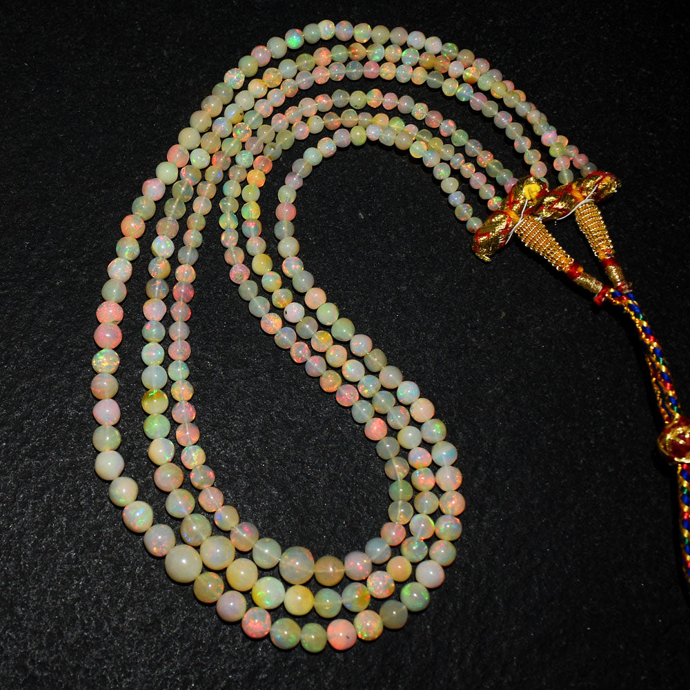 Mega Sale - 100% Stunning 187.00 Cts Genuine Ethiopian Opal Beads Necklace