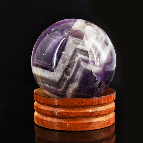 Artisian 1289.00 Cts  Genuine  Chevron Amethyst  Hand  Carved  Crystal  Healing  Sphere