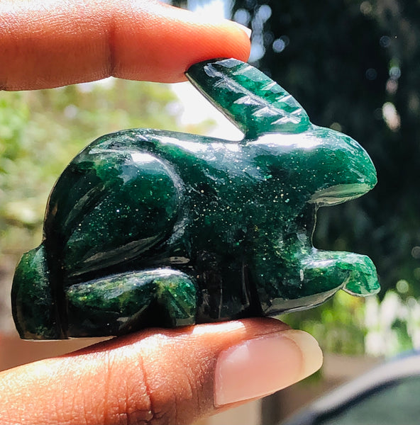 Genuine 252.00 Cts Amazing Green Jade Hand Carved Bunny 2026  Collection