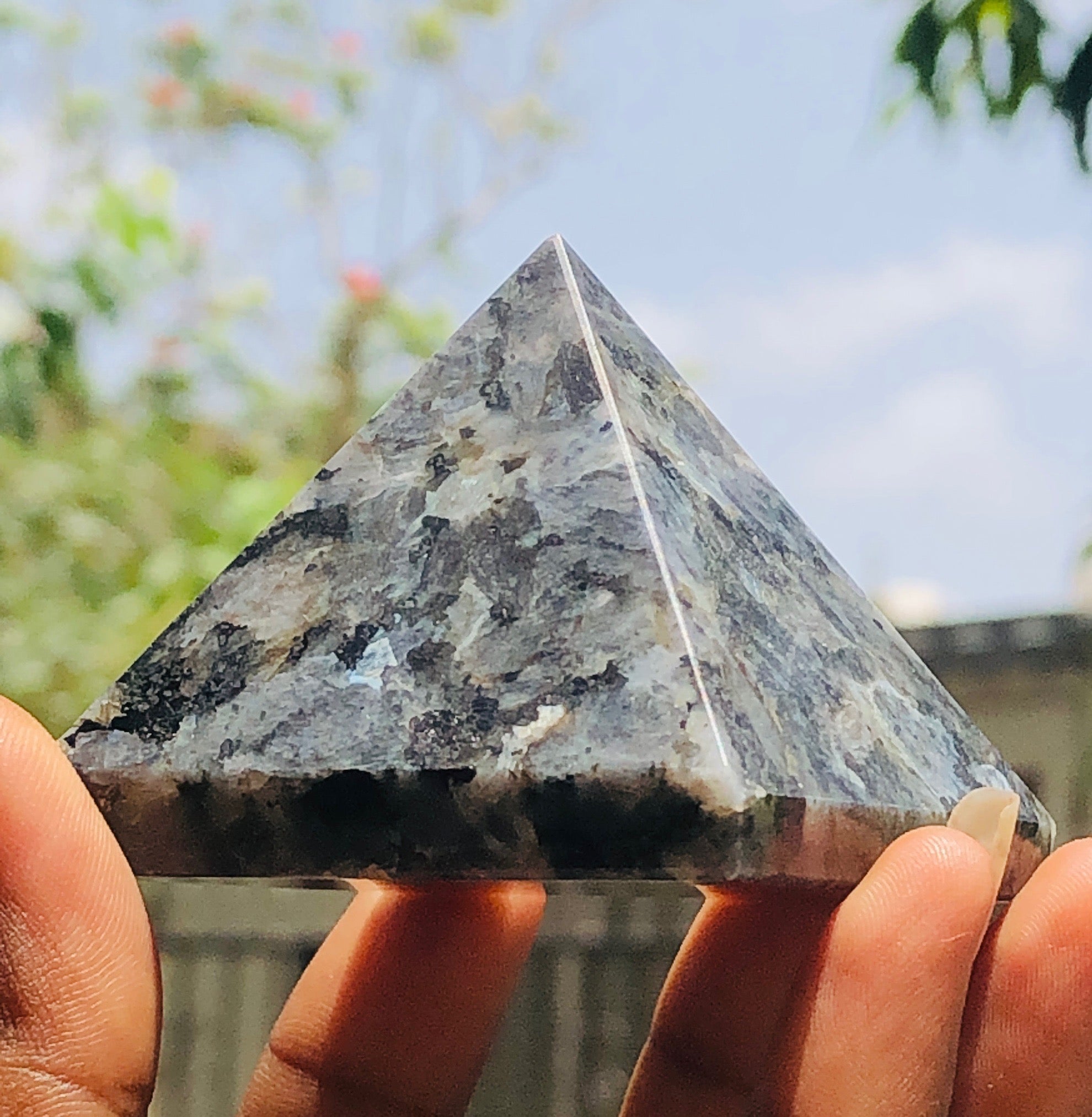 Lovely 723.00 Cts Genuine Larvikite Crystal Specimen Healing Divine Pyramid