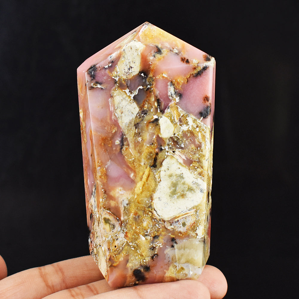 Natural 695.00 Cts Genuine Pink  Opal Free Form crystal Specimen Gemstone Tower