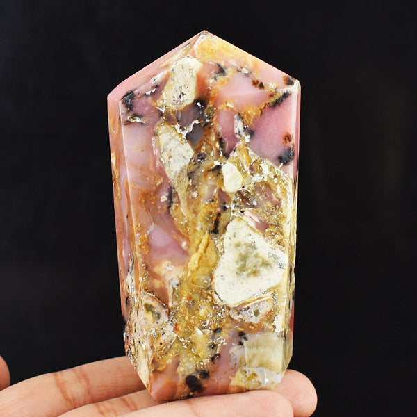 Natural 695.00 Cts Genuine Pink  Opal Free Form crystal Specimen Gemstone Tower