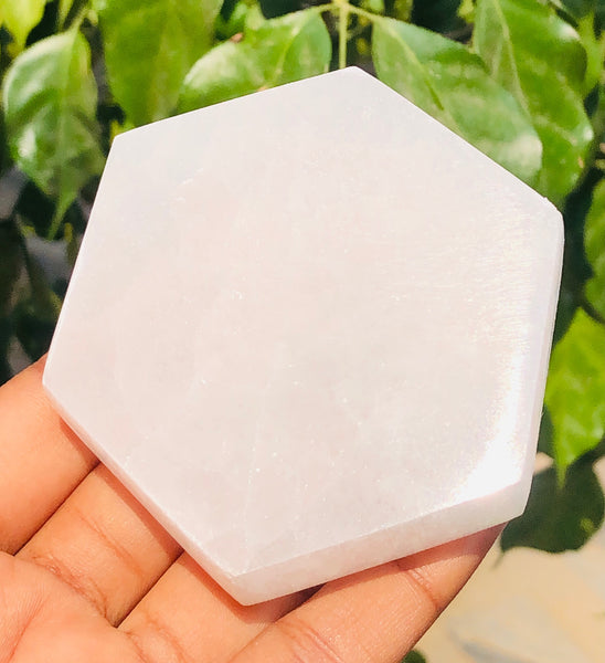 Amazing 786.00 Cts Genuine Selenite Healing Gemstone Hexagaon Crystal