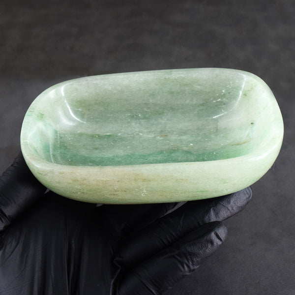Absolutely 1078.00 Carats Genuine Green Aventurine Hand Carved Crystal Gemstone Carving Big Bowl