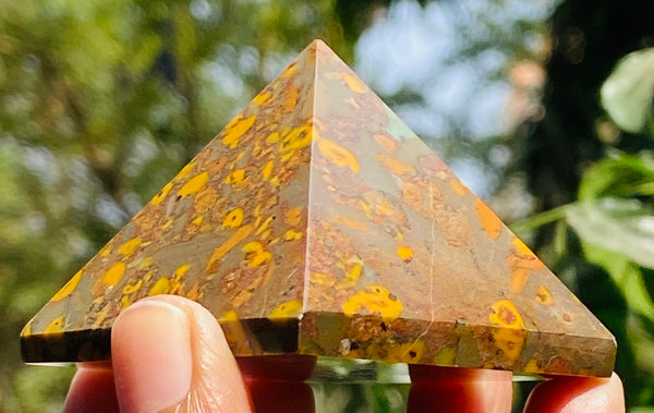 Genuine 475.00 Cts Exclusive Fruit Jasper Healing Crystal Specimen Divine Premium Pyramid