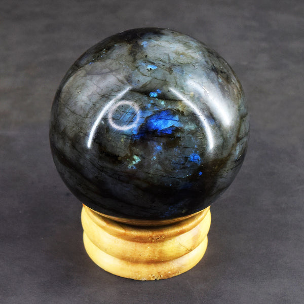 Stunning 3864.00 Cts Genuine Blue Flash Labradorite Crystal Specimen Healing Premium Sphere