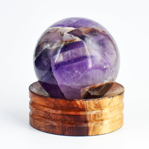 Amazing  831.00 Carats  Genuine Chevron Amethyst  Hand  Carved Crystal  Healing  Sphere