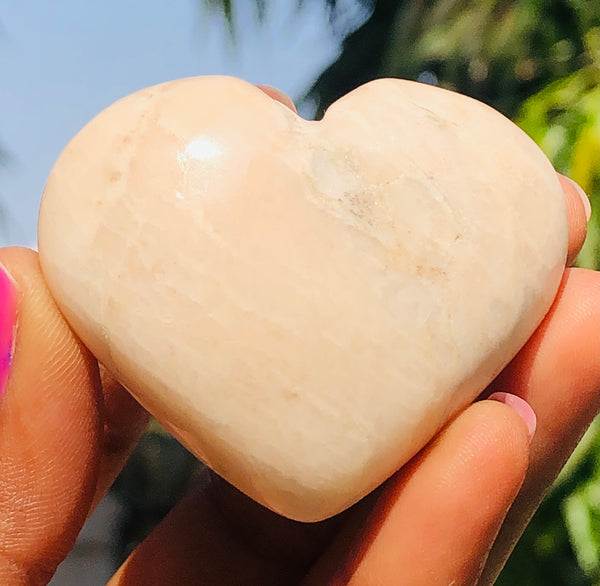 Artisian 314.00 Cts Genuine Peach Moonstone Crystal Specimen Gemstone Healing Big Heart