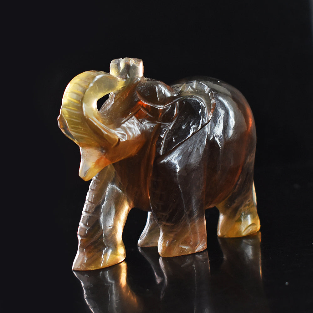 Amazing 1539.00 Carats  Multicolor  Fluorite Hand Carved Genuine Crystal Gemstone Carving Elephant