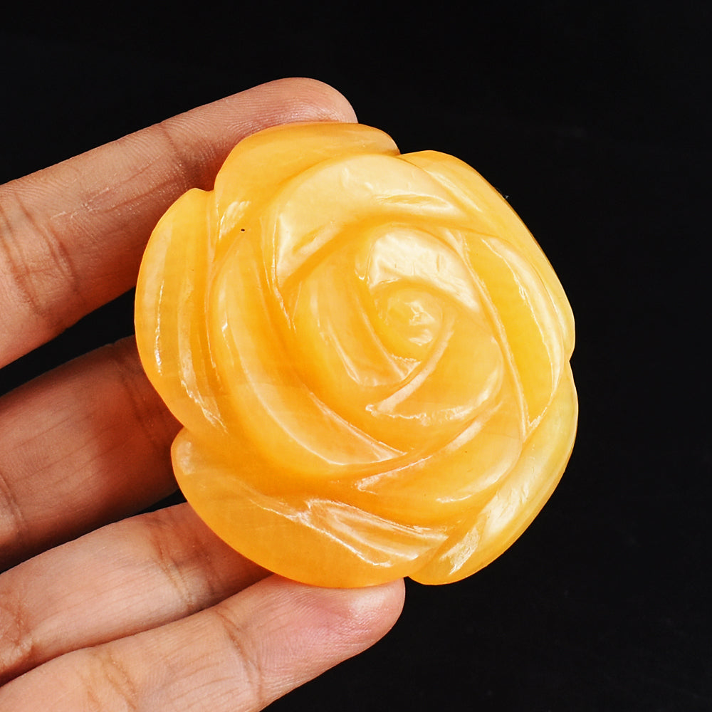 Gorgeous  425.00 Cts Genuine Aventurine Hand Carved Crystal Rose Flower Gemstone  Carving