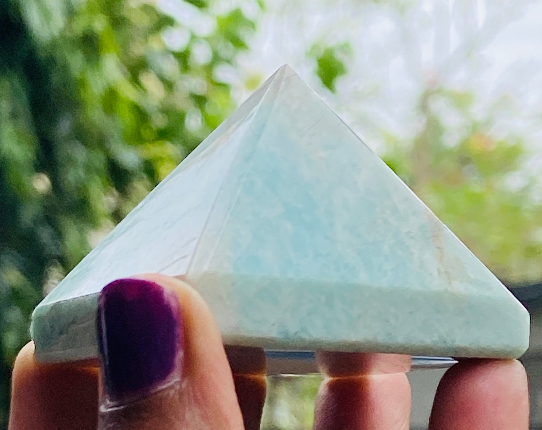 Lovely 469.00 Cts Genuine Amazonite Crystal Specimen Healing Divine Pyramid
