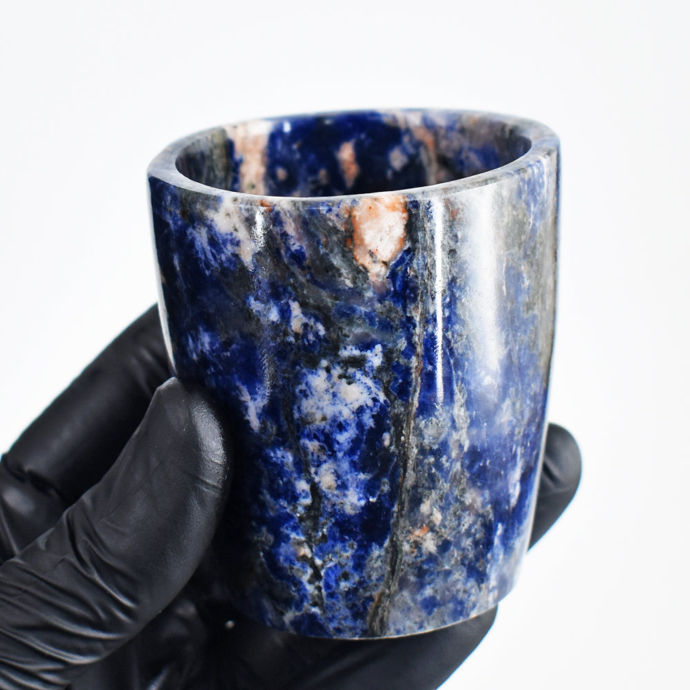 Exclusive 879.00 Carats  Genuine Sodalite Hand Carved Crystal Gemstone Glass Carving
