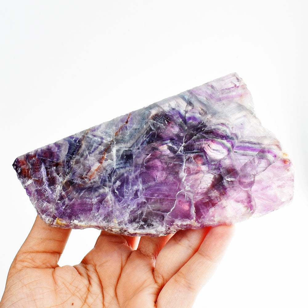 Exclusive 1123.00 Cartas Genuine Multicolor Fluorite Crystal Specimen Gemstone Slice