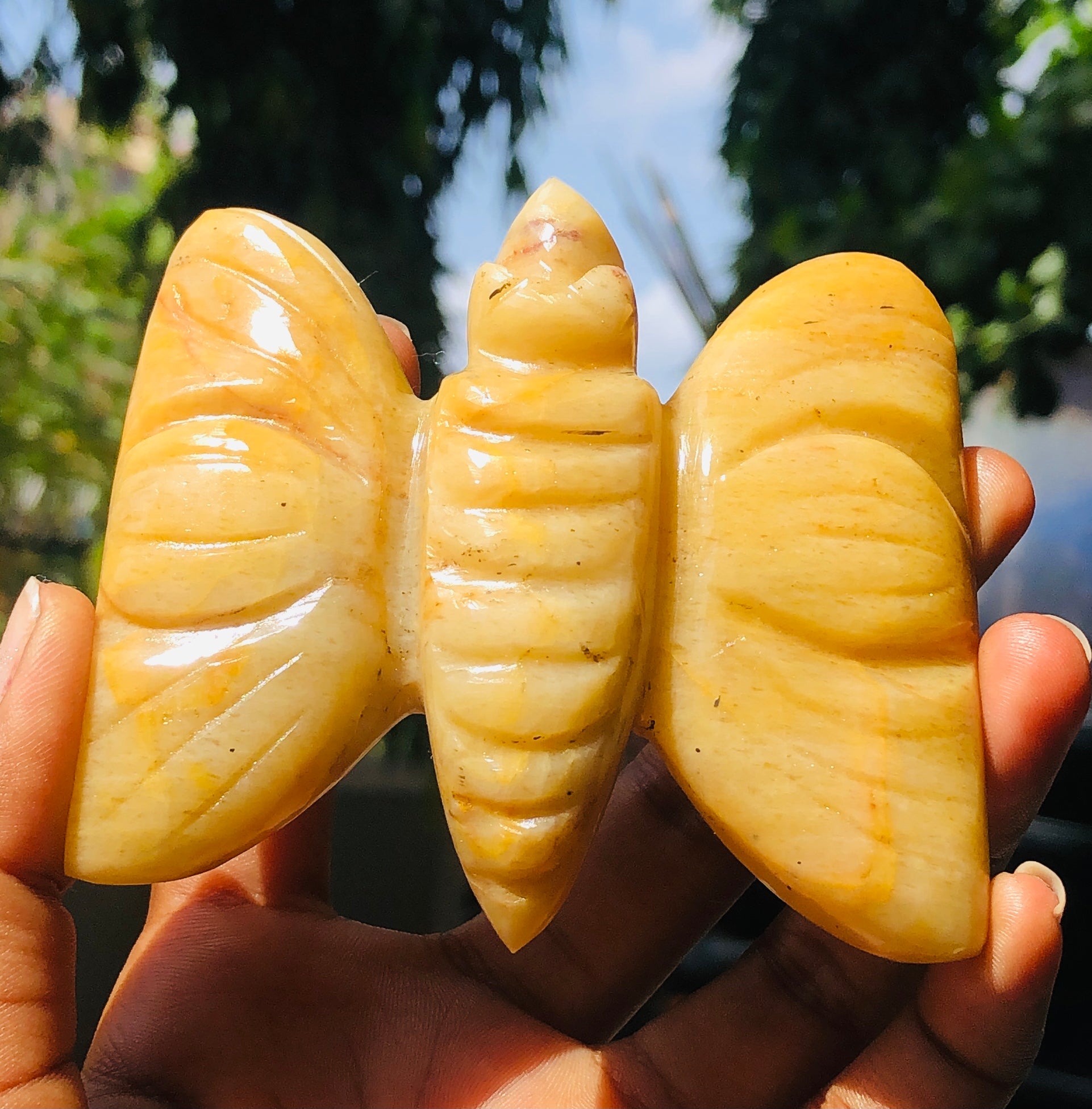Beautiful 824.00 Cts Yellow Aventurine Carved Butterfly Gemstone 2026 Collection
