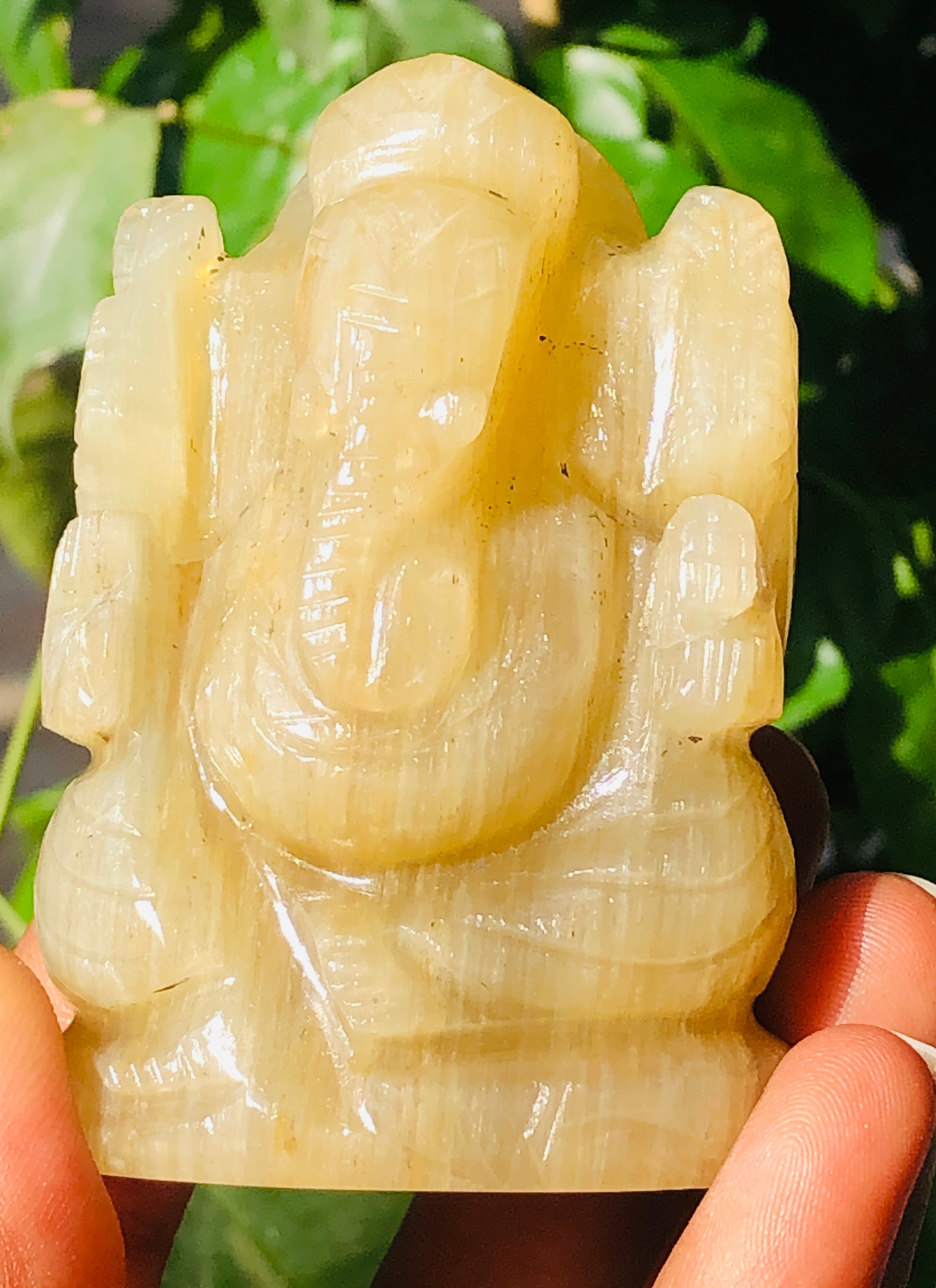 Exclusive 709.00 Carats Aventurine Divine Hand Carved Ganesha