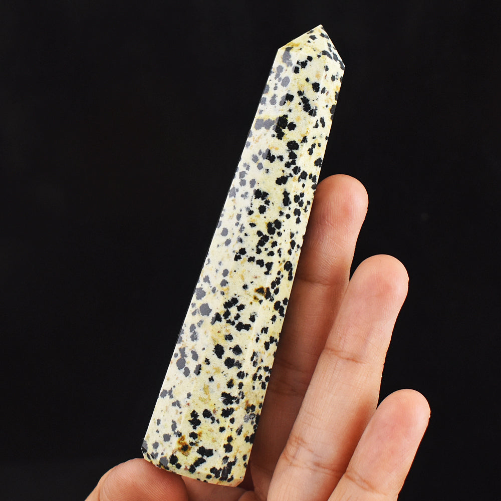 405.00 Carats  Genuine Dalmation Jasper  Hand  Carved Crystal Gemstone Healing  Point Carving