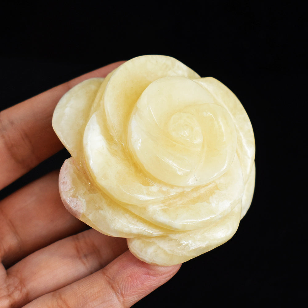 Beautiful  656.00 Cts Genuine  Aventurine Hand Carved Crystal Rose Flower  Gemstone  Carving