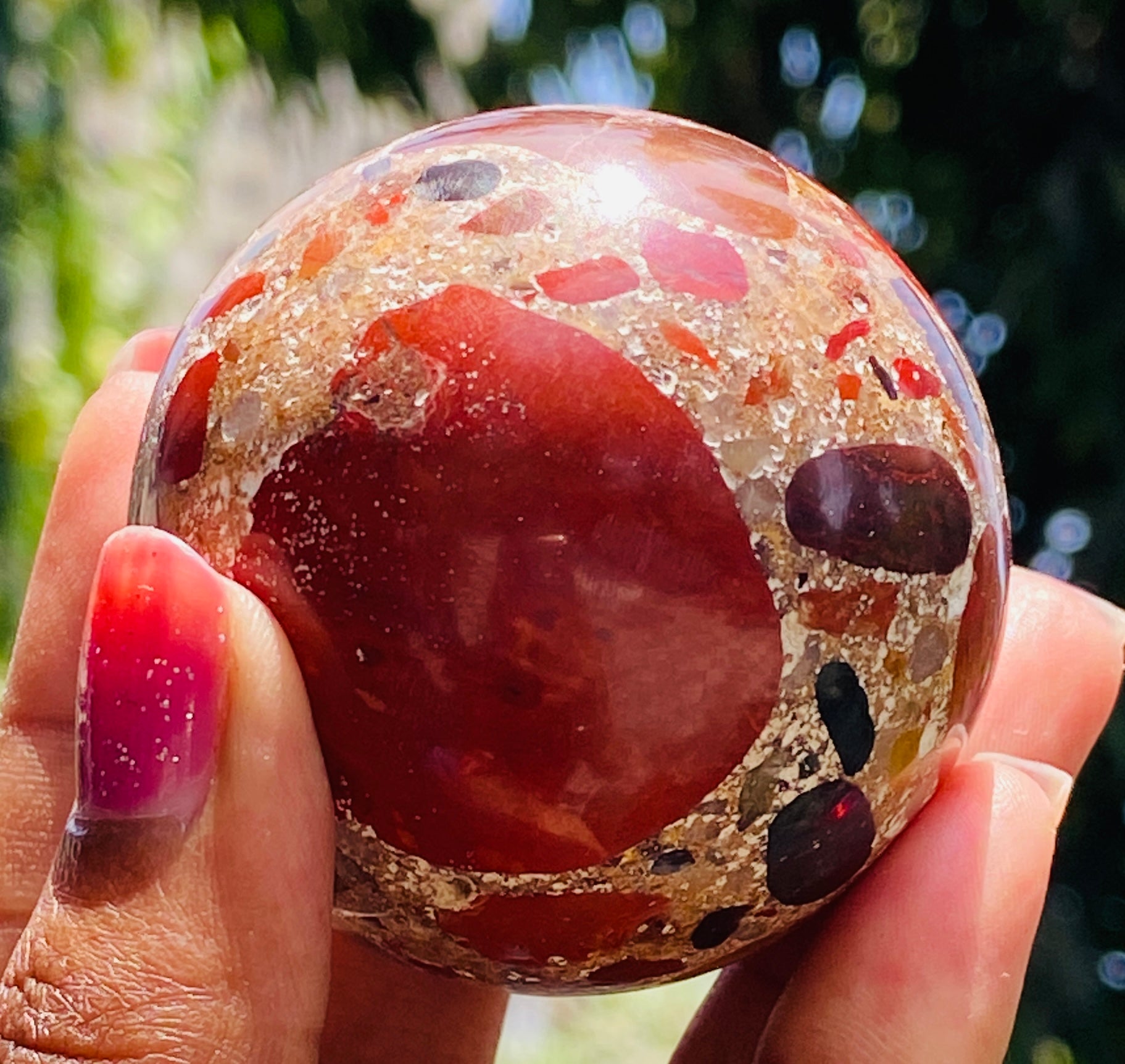 Natural 859.00 Cts Genuine Mookaite Hand Carved Crystal Healing Gemstone Sphere