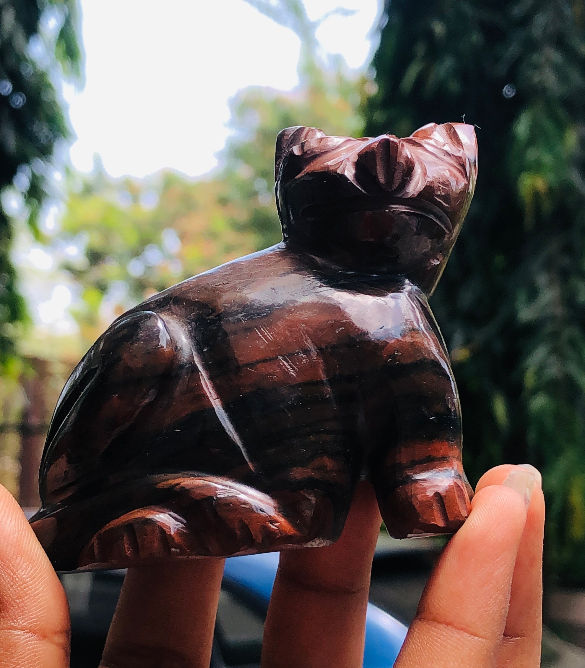 Exclusive 1108.00 Cts Genuine Mountain Jasper Hand Carved Genuine Crystal Gemstone Carving Cat 2026  Collection