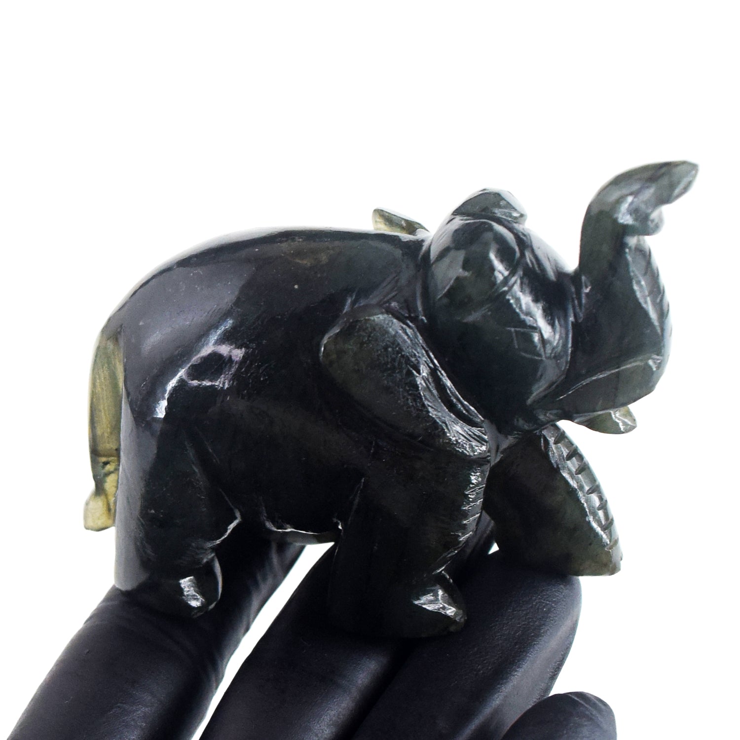 Amazing 741.00 Cts Genuine Blue Flash Labradorite Carved Crystal Premium Elephant