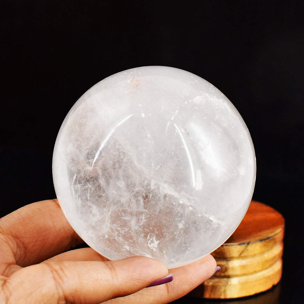 Artisian 1707.00  Carats  Genuine  White Quartz  Hand  Carved  Crystal  Healing  Gemstone  Sphere