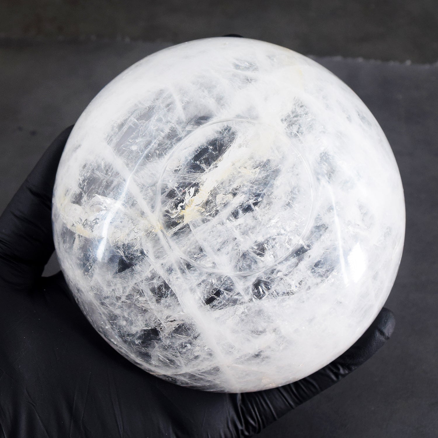 Massive 1060.00 Carats Genuine White Quartz Hand Carved Crystal Gemstone Carving Big Bowl
