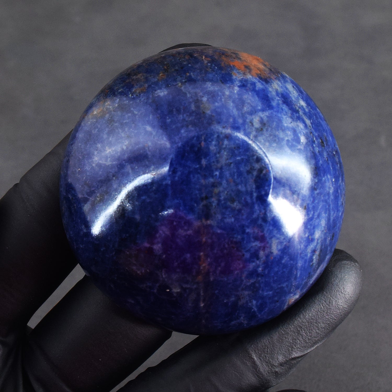 Awesome 141.00 Carats Genuine Blue Sodalite Hand Carved Crystal Gemstone Carving Bowl