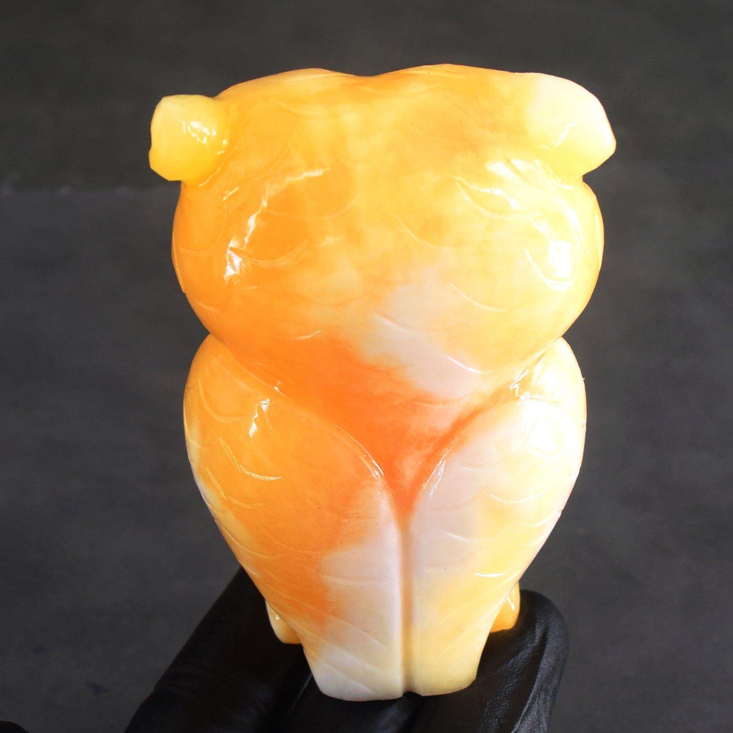 Gorgeous 1402.00 Cts Genuine Yellow Rhodochrosite Hand Carved Gemstone Premium Crystal Owl