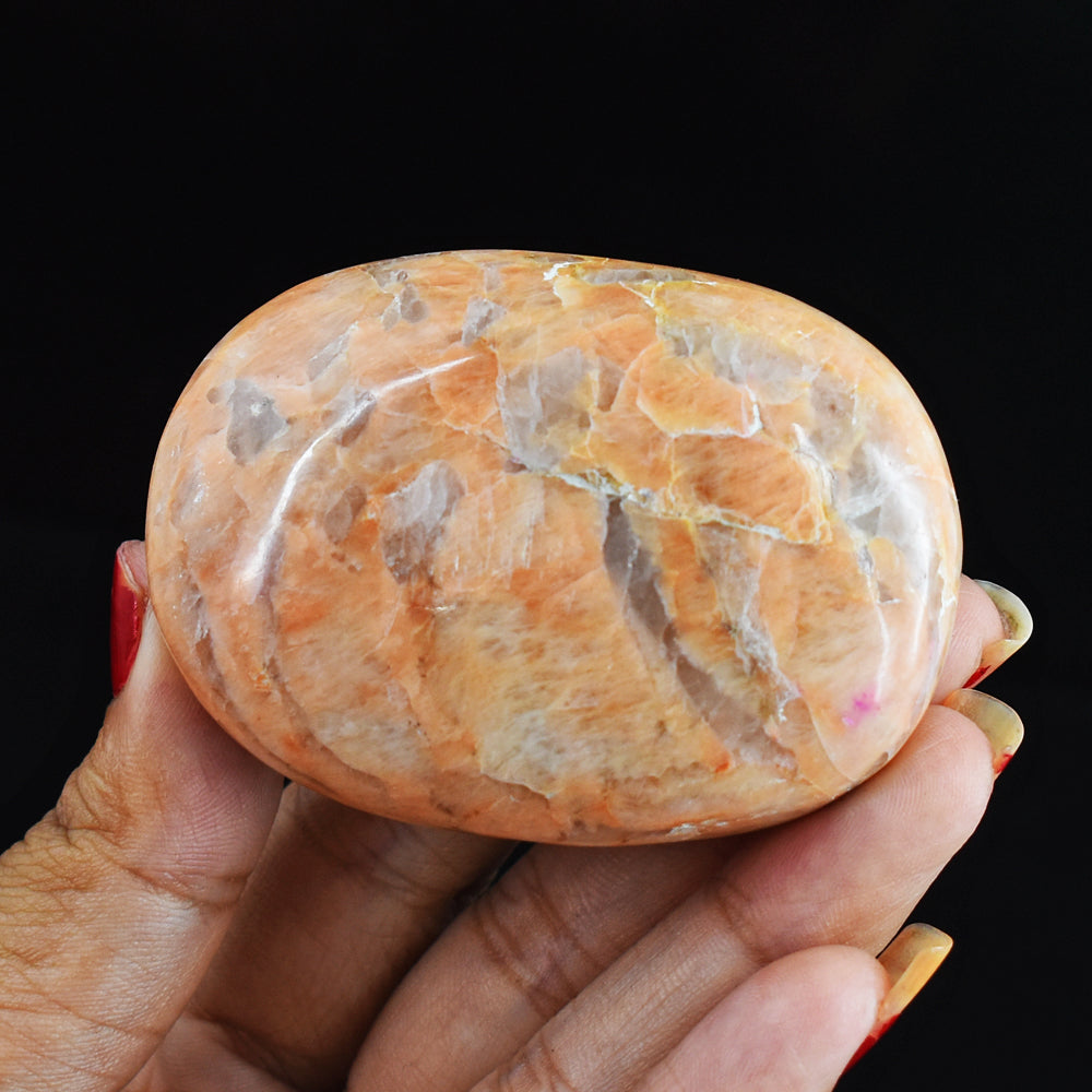 460.00 Carats  Genuine  Peach Moonstone  Hand  Carved  Crystal  Healing  Cabochon