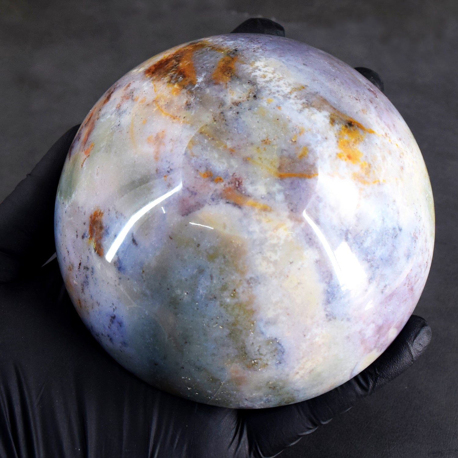Extraordinary 498.00 Carats Genuine Multicolor Moss Agate Hand Carved Crystal Gemstone Carving Big Bowl
