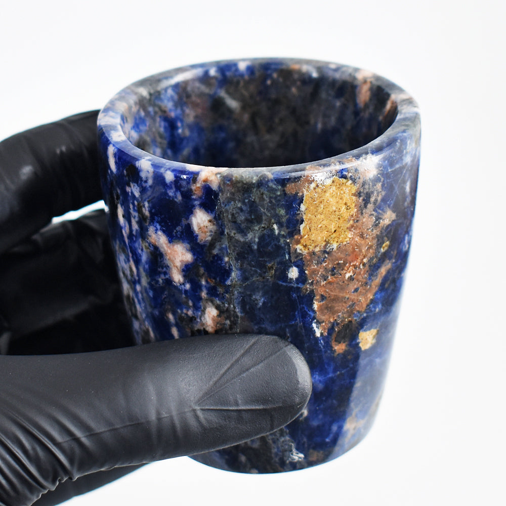 Exclusive 879.00 Carats  Genuine Sodalite Hand Carved Crystal Gemstone Glass Carving