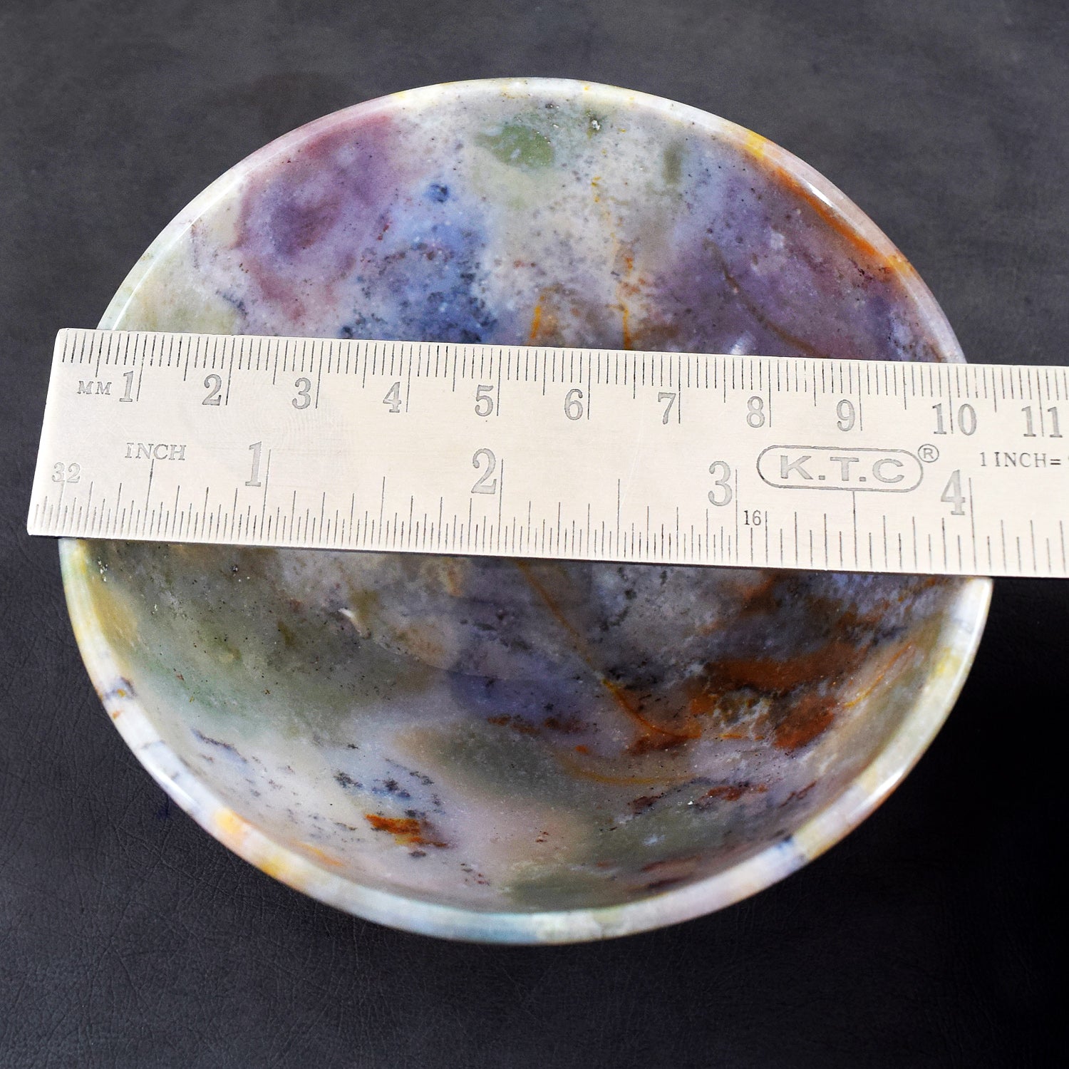 Extraordinary 498.00 Carats Genuine Multicolor Moss Agate Hand Carved Crystal Gemstone Carving Big Bowl