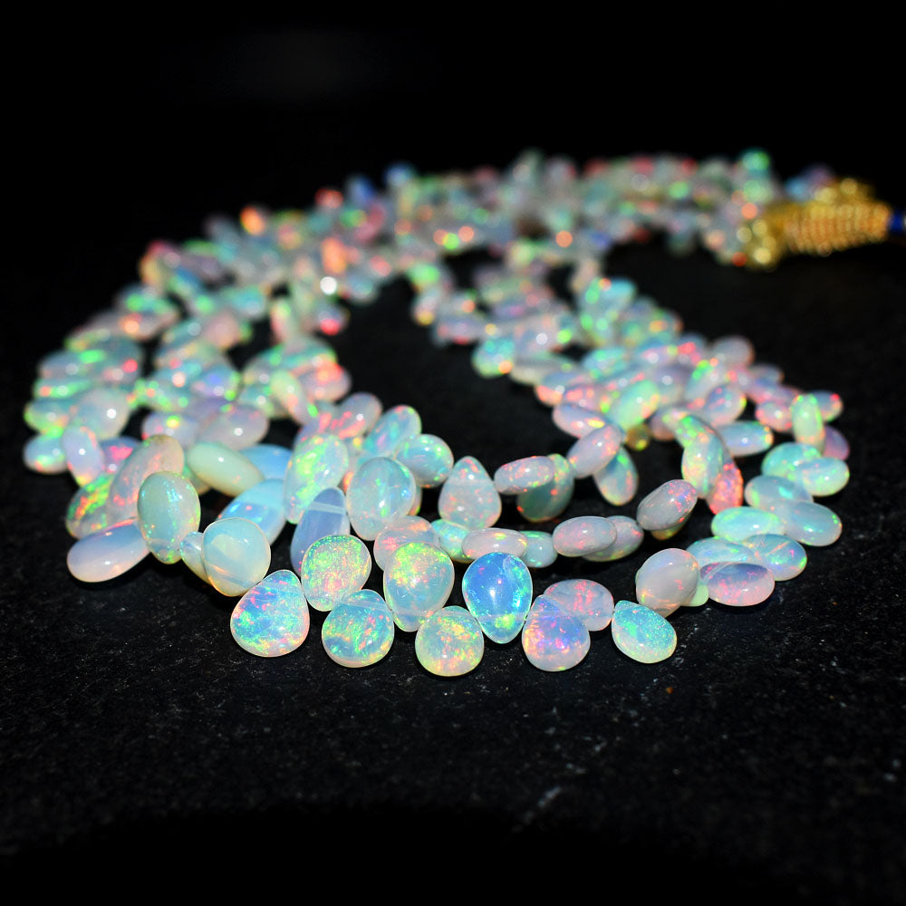 Mega Sale - 100% Awesome 208.00 Cts Genuine Ethiopian Opal Beads Necklace